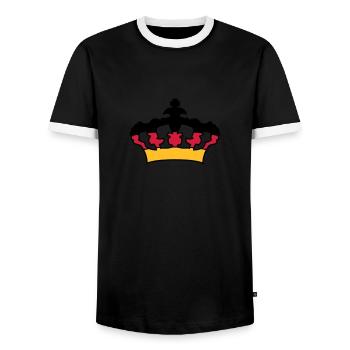 couronne roi reine prince princesse motif Allemagn - T-shirt contrasté Homme - noir/blanc - Devant - AI Model Female 172 light (172cm) & AI Model Male 178 light (178cm)