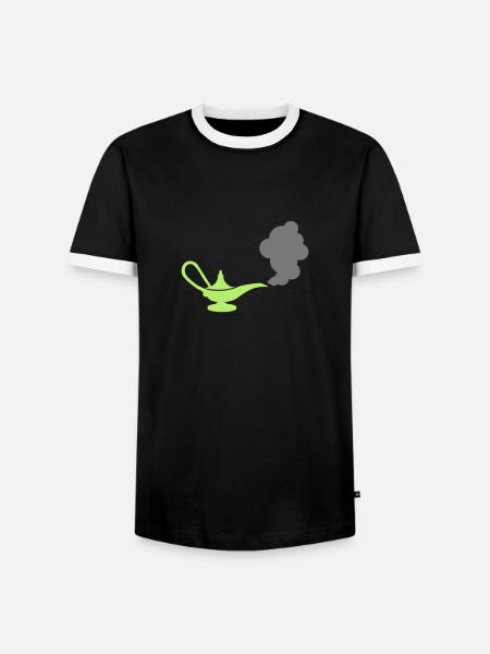 Wunderlampe - Männer Kontrast-T-Shirt - Schwarz/Weiß
