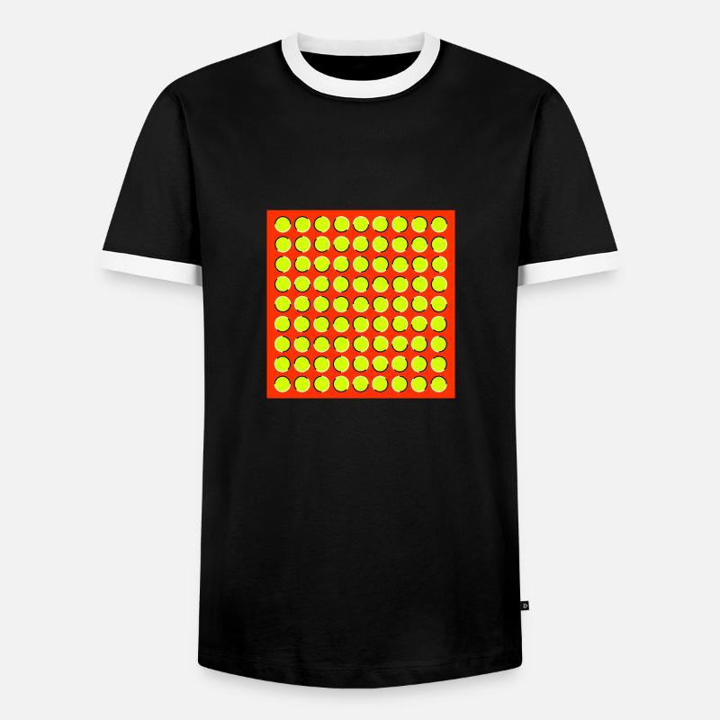 optical illusion - moving circles - Men's Ringer Shirt - black/white