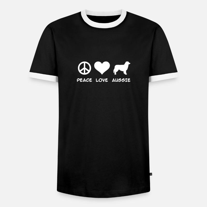 Australian Shepherd - Männer Kontrast-T-Shirt - Schwarz/Weiß