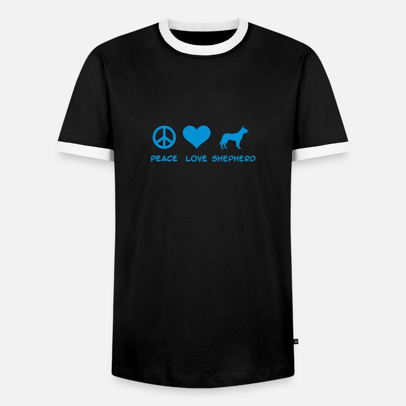 German Shepherd - Men's Ringer Shirt - black/white
