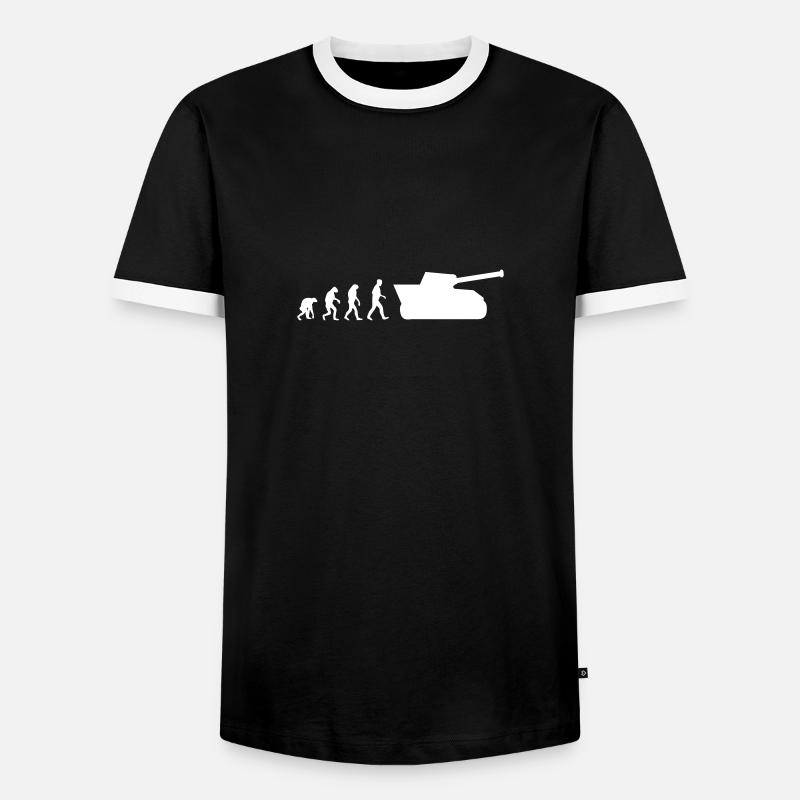panzer evolution - T-shirt contrasté Homme - noir/blanc