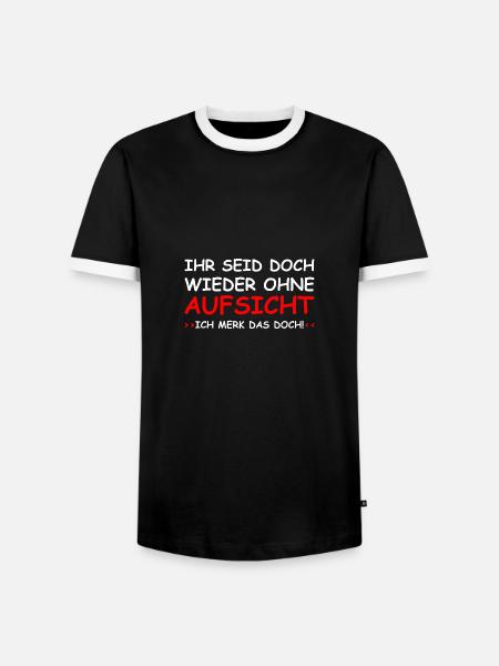 Ohne Aufsicht weiß - Männer Kontrast-T-Shirt - Schwarz/Weiß