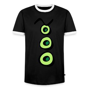 tentakel_p - Männer Kontrast-T-Shirt - Schwarz/Weiß - Vorne - AI Model Female 172 light (172cm) & AI Model Male 178 light (178cm)