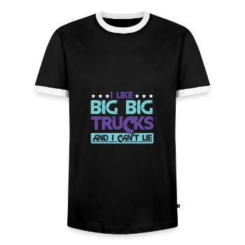 J’aime les gros camions - T-shirt contrasté Homme - noir/blanc - Devant - AI Model Female 172 light (172cm) & AI Model Male 178 light (178cm)