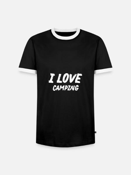 I love Camping - Männer Kontrast-T-Shirt - Schwarz/Weiß