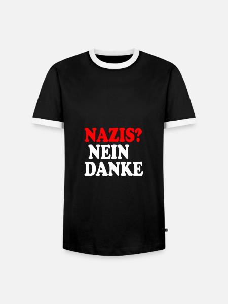 Nazis nein danke - Männer Kontrast-T-Shirt - Schwarz/Weiß