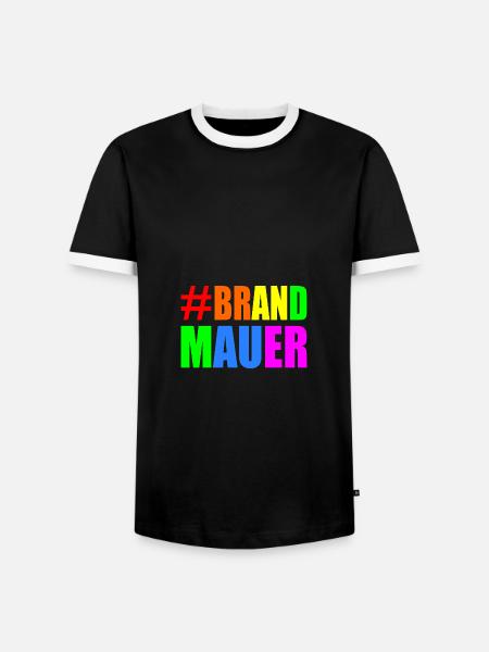 brandmauer - Männer Kontrast-T-Shirt - Schwarz/Weiß