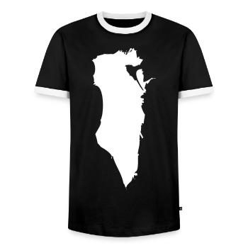 Bahrain map flag - Men's Ringer Shirt - black/white - Front - AI Model Female 172 light (172cm) & AI Model Male 178 light (178cm)