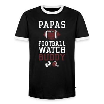 Papas Football Watch Buddy - Bébé - T-shirt contrasté Homme - noir/blanc - Devant - AI Model Female 172 light (172cm) & AI Model Male 178 light (178cm)