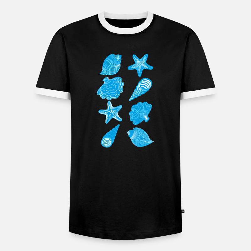 Shells and starfish - Men's Ringer Shirt - black/white