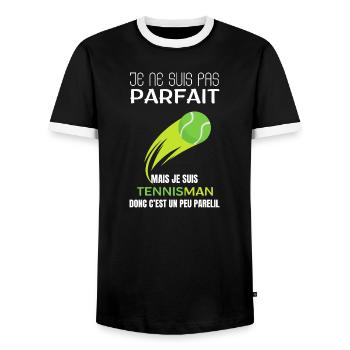 Tennisman Pas Parfait - T-shirt contrasté Homme - noir/blanc - Devant - AI Model Female 172 light (172cm) & AI Model Male 178 light (178cm)