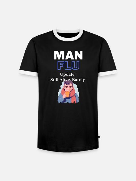 Mann Grippe Überleben Zitat T-Shirt - Männer Kontrast-T-Shirt - Schwarz/Weiß