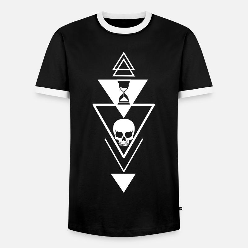 Der Verlauf der Zeit - Männer Kontrast-T-Shirt - Schwarz/Weiß