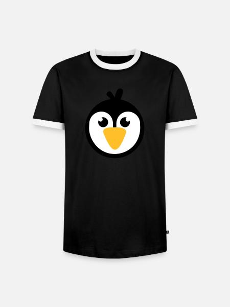 Penguin - Men's Ringer Shirt - black/white