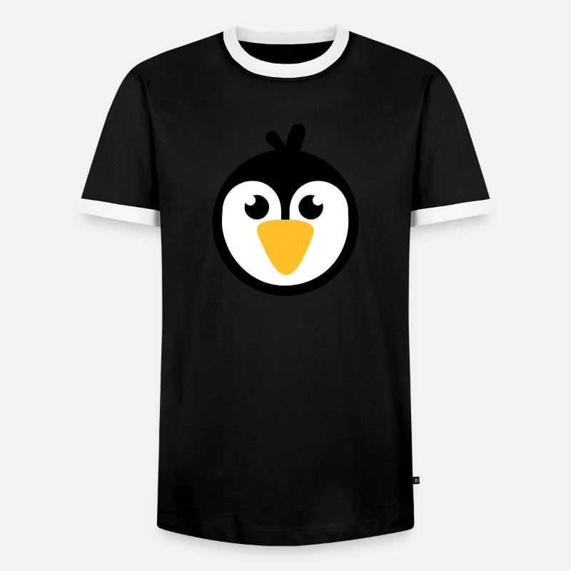 Pinguin - Männer Kontrast-T-Shirt - Schwarz/Weiß