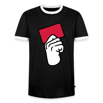 Carte rouge - T-shirt contrasté Homme - noir/blanc - Devant - AI Model Female 172 light (172cm) & AI Model Male 178 light (178cm)