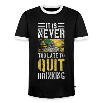 Sans alcool Non Merci Boire Santé - T-shirt contrasté Homme - noir/blanc - Devant - AI Model Female 172 light (172cm) & AI Model Male 178 light (178cm)
