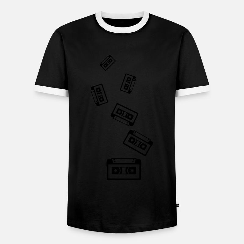 Kassette Symbol - Männer Kontrast-T-Shirt - Schwarz/Weiß