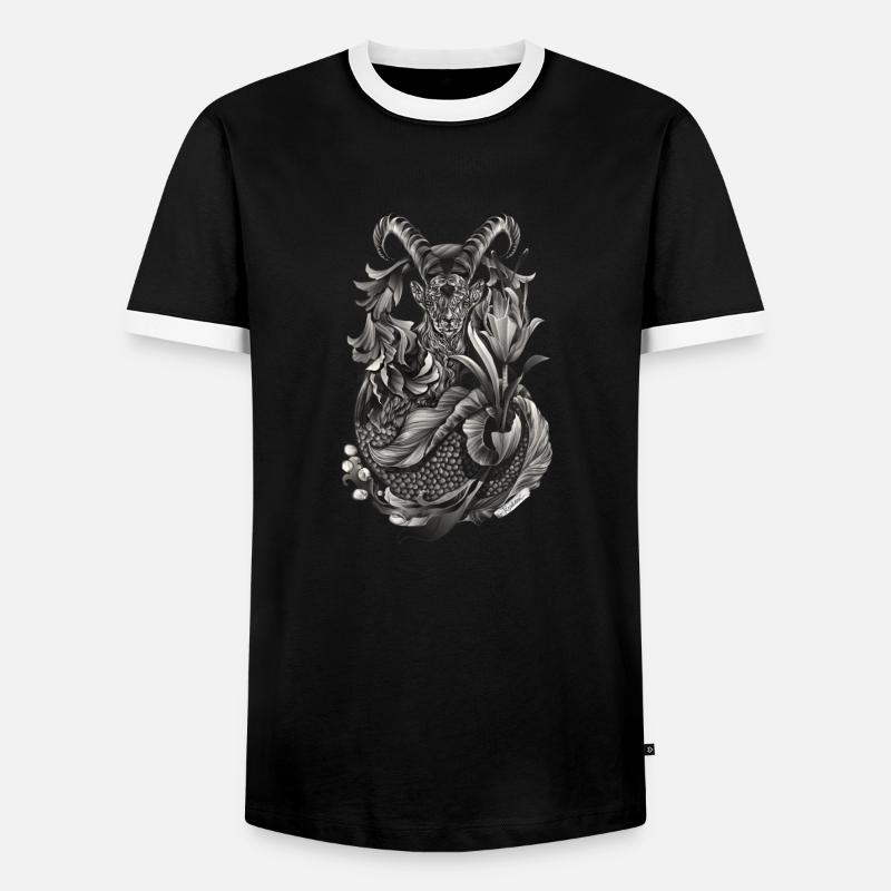 Steinbock Sternzeichen - Männer Kontrast-T-Shirt - Schwarz/Weiß