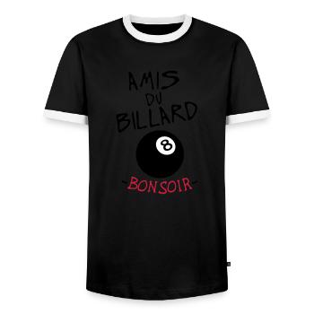 Zitat Freunden gute Nacht Billard 8 Ball Sport Humor - Männer Kontrast-T-Shirt - Schwarz/Weiß - Vorne - AI Model Female 172 light (172cm) & AI Model Male 178 light (178cm)