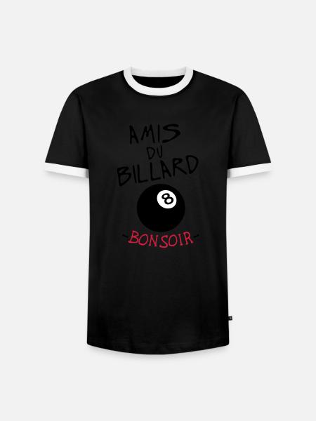 quote vänner godnatt biljard 8 bollsporter humor - Kontrast-T-shirt herr - svart/vit