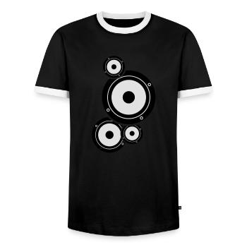 boxen - Männer Kontrast-T-Shirt - Schwarz/Weiß - Vorne - AI Model Female 172 light (172cm) & AI Model Male 178 light (178cm)