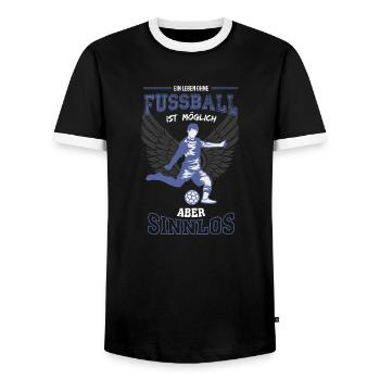 Fußball Leben sinnlos - Geschenk - Männer Kontrast-T-Shirt - Schwarz/Weiß - Vorne - AI Model Female 172 light (172cm) & AI Model Male 178 light (178cm)