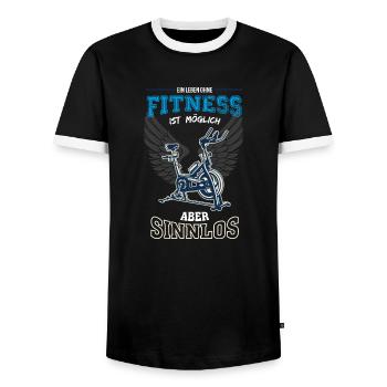 Fitness Studio Leben sinnlos - Geschenk - Männer Kontrast-T-Shirt - Schwarz/Weiß - Vorne - AI Model Female 172 light (172cm) & AI Model Male 178 light (178cm)