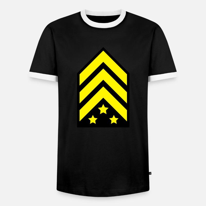 sergant_1__f2 - Men's Ringer Shirt - black/white