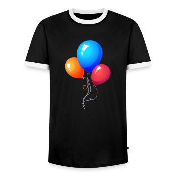 Happy Birthday - Men's Ringer Shirt - black/white - Front - AI Model Female 172 light (172cm) & AI Model Male 178 light (178cm)