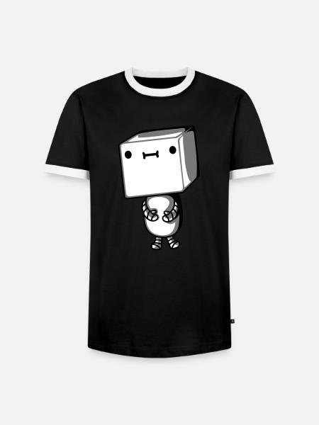 Mignon petit robot - T-shirt contrasté Homme - noir/blanc