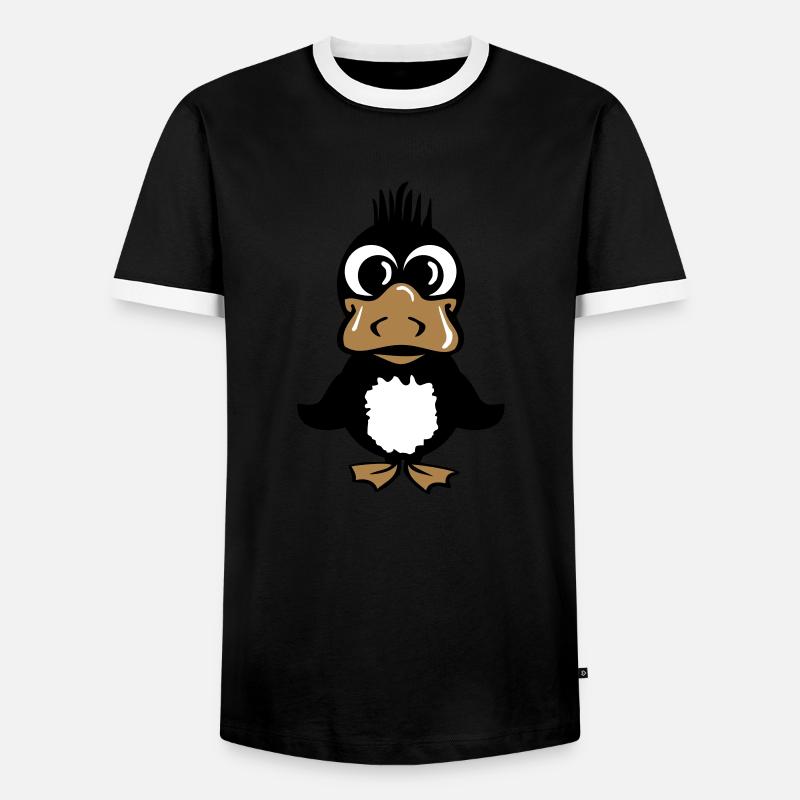 duck - Men's Ringer Shirt - black/white