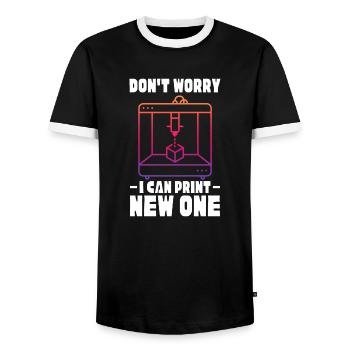 Dont worry I can print new one Design for a 3d - Men's Ringer Shirt - black/white - Front - AI Model Female 172 light (172cm) & AI Model Male 178 light (178cm)