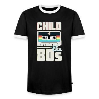Enfant des années 80 Mixtape 80s Saying Outfit - T-shirt contrasté Homme - noir/blanc - Devant - AI Model Female 172 light (172cm) & AI Model Male 178 light (178cm)