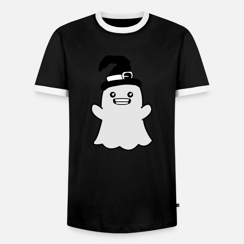 Funny Ghost - Men's Ringer Shirt - black/white