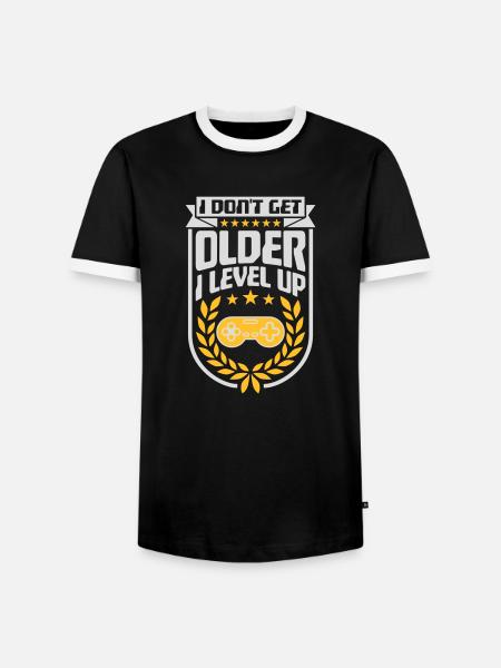 get older level up - Men's Ringer Shirt - black/white