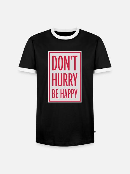 Don't hurry be happy - Men's Ringer Shirt - black/white