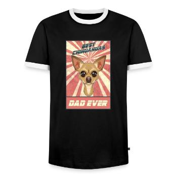 Best Chihuahua Dad Ever I Chihuahua Lover - Men's Ringer Shirt - black/white - Front - AI Model Female 172 light (172cm) & AI Model Male 178 light (178cm)