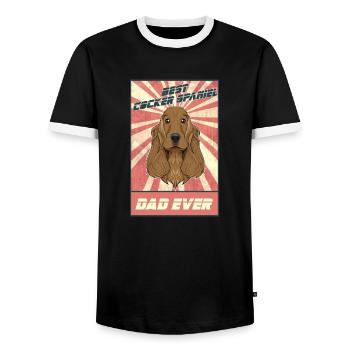 Meilleur Cocker Spaniel Dad Ever I Cocker Spaniel - T-shirt contrasté Homme - noir/blanc - Devant - AI Model Female 172 light (172cm) & AI Model Male 178 light (178cm)