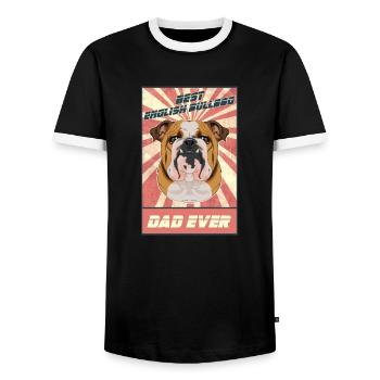 Meilleur père bouledogue anglais de tous les temps I bouledogue anglais - T-shirt contrasté Homme - noir/blanc - Devant - AI Model Female 172 light (172cm) & AI Model Male 178 light (178cm)
