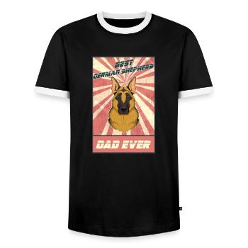 Best German Shepherd Dad Ever I German Shepherd - Männer Kontrast-T-Shirt - Schwarz/Weiß - Vorne - AI Model Female 172 light (172cm) & AI Model Male 178 light (178cm)
