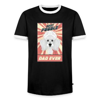 Best Poodle Dad Ever I Poodle Lover - Men's Ringer Shirt - black/white - Front - AI Model Female 172 light (172cm) & AI Model Male 178 light (178cm)