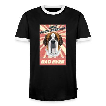 Best Saint Bernard Dad Ever I Saint Bernard Lover - Männer Kontrast-T-Shirt - Schwarz/Weiß - Vorne - AI Model Female 172 light (172cm) & AI Model Male 178 light (178cm)