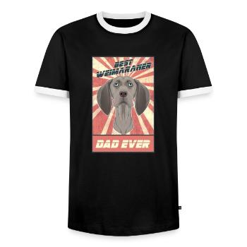 Best Weimaraner Dad Ever I Weimaraner Lover - Männer Kontrast-T-Shirt - Schwarz/Weiß - Vorne - AI Model Female 172 light (172cm) & AI Model Male 178 light (178cm)