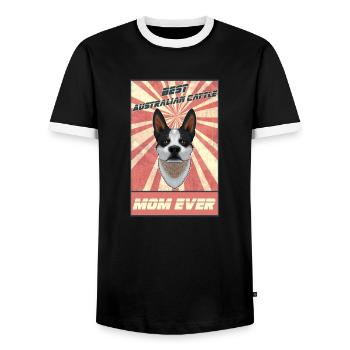 Meilleure maman de chien de bétail australien jamais I Blue Heeler - T-shirt contrasté Homme - noir/blanc - Devant - AI Model Female 172 light (172cm) & AI Model Male 178 light (178cm)