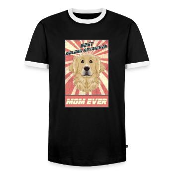 Meilleur Golden Retriever Maman Ever I Golden Retriever - T-shirt contrasté Homme - noir/blanc - Devant - AI Model Female 172 light (172cm) & AI Model Male 178 light (178cm)