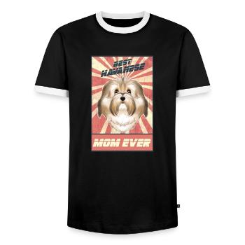 Best Havanese Mom Ever I Havanese Lover - Men's Ringer Shirt - black/white - Front - AI Model Female 172 light (172cm) & AI Model Male 178 light (178cm)