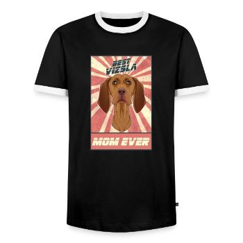 Meilleure maman Vizsla Ever I Vizsla Lover - T-shirt contrasté Homme - noir/blanc - Devant - AI Model Female 172 light (172cm) & AI Model Male 178 light (178cm)