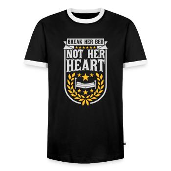 break her bed quote - Men's Ringer Shirt - black/white - Front - AI Model Female 172 light (172cm) & AI Model Male 178 light (178cm)